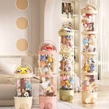 1pc 25.5 Inch/51.1 Inch Zipper Transparent Doll Storage Bin, Astronaut Shaped Round Storage Container, Large Capacity Dustproof & Portable