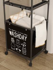 1pc Multilayer Bathroom Laundry Basket, Home Dirty Clothes Hamper, Bathroom Storage Rack, Rolling Dirty Clothes Basket