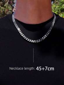 Collar de cadena de acero inoxidable de eslabón , collar grueso para hombre, colgante versátil y de alta gama para el streetwear