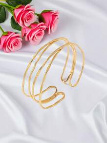 1 pieza Brazalete de oro de apertura de brazo, joyería de manguito para el brazo superior, brazalete de manguito para mujeres y niñas