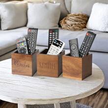1 pieza Soporte para control remoto, Soporte para control remoto de TV, Organizador de controles remoto para mesa, Caja de madera para controles remoto para mesa de noche, sala de estar, organizador de medios para dormitorio
