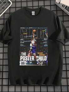 EWH Anthony Edwards Minnesota  Slam Cover Tee Shirt - 黑色 - 查看 1