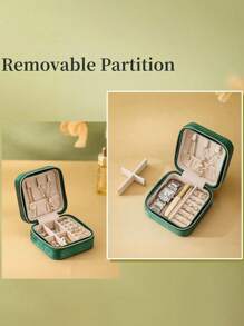 1pc Customizable Alphabet Jewelry Box Portable Jewelry Travel Storage Bag Mini Pearl Jewelry Box Bridesmaid Gift Box Compact Jewelry Box Earring Necklace Ring Jewelry Storage PU Leather Jewelry Box Creative Portable Jewelry Box Earring Gift Box Valentine's Day Gift Mother's Day Gift Halloween Gift Christmas Gift Bathroom Accessories Back To School
