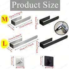 1PC/3PCS Self-Adhesive Towels Rack Bathroom Towel Holder Wall Hooks, Rack For Towel,Matte Black Dishcloth Holder Without Drilling, Modern Washhand Towel Hanger Rail Bar Stainless Steel Hanger Foot Handkerchief Towel Stand WC Accessories Bathroom Organizer Storage Home Decor, Silver Bathroom Accessories - Multicolor - View 6