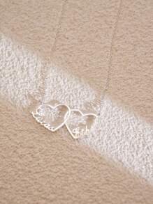 Colier personalizat cu nume în formă de inimă 1 bucată, colier personalizat cu 1-5 nume Colier de culoare auriu din oțel inoxidabil, colier cu nume personalizat, cadou de Crăciun Bijuterii simple cu nume de femei, cadou pentru ea, argintiu, elegant, colorat, de epocă, simplu, unisex, ocazional, drăguț, cadouri personalizate, , personalizate, personalizate Cadouri pentru ea, ea, iubit, iubita, tata, mama, familie, prieteni, pentru aniversari, pentru zile de nastere, pentru absolvire, pentru bal, pentru petrecere
