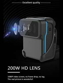 1 件装黑色高清 1080P 广角运动摄像机（带电池）、红外夜视、户外录制便携式紧凑型高清摄像机、高清电池供电摄像机、会议视频录像机 - 黑色 - 查看 5