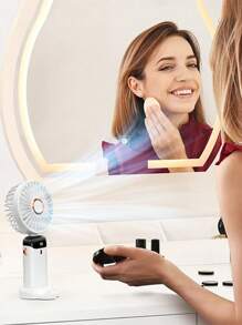 2025 New Handheld Small Fan USB Portable Digital Display SilentOffice DeskStudent On Dormitory Charging Outdoor Fan,1PC Portable Handheld Fan, Battery Operated Fan With LED Display, Handheld/Neck/Desk 3 In 1 Personal Small Fan, 90° Foldable Desk Fan With Base, 5 Speed Lash Fan Makeup Fan For Women