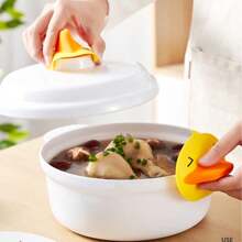 1 Par de Luvas Antiescaldantes de Silicone, Luvas Isolantes para Cozinha Doméstica, Almofada Isolante Pequena em Formato de Pato Amarelo Antiescaldante, Cozinha Amarela Antiescaldante Criativa