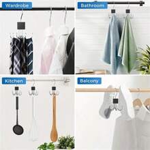 1pc Large Capacity Rotary Wooden Belt Rack Wardrobe Storage Organizer Hooks, Suitable For Belts, Bras, Vests, Ties, Scarves, Stainless Steel Hanging Hooks, Fashionable Closet Accessories