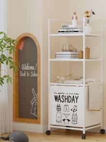 1pc Multilayer Bathroom Laundry Basket, Home Dirty Clothes Hamper, Bathroom Storage Rack, Rolling Dirty Clothes Basket