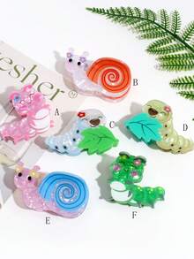 1 件女士时尚创意可爱蜗牛和毛毛虫发夹发饰发爪发夹发夹发夹发夹发夹发夹