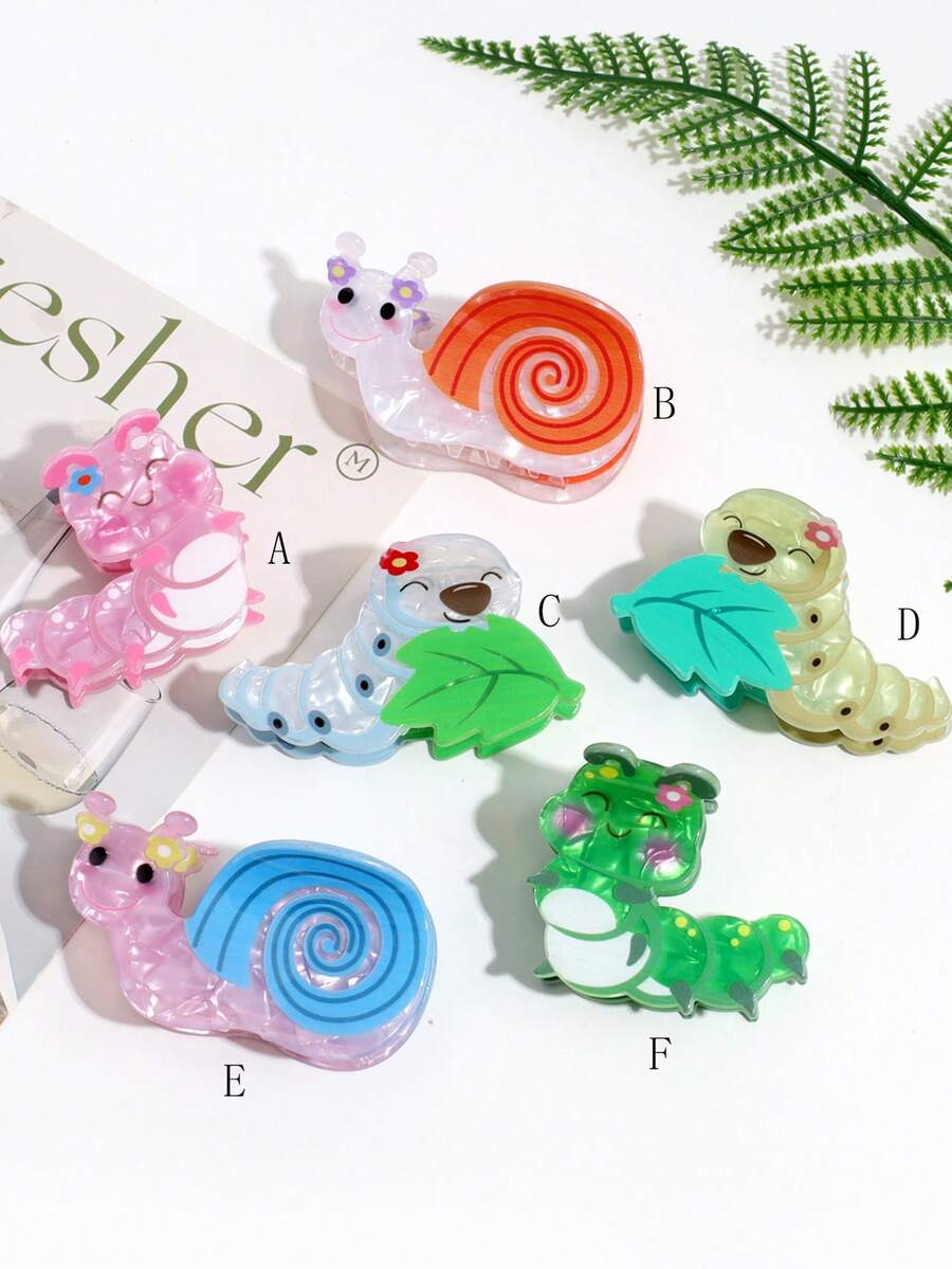 1 件女士时尚创意可爱蜗牛和毛毛虫发夹发饰发爪发夹发夹发夹发夹发夹发夹