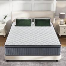 10" 12" Mattress-With Memory Spring Hybrid, Individual Pocket Spring Mattress-Twin, Twin XL,Full, Queen, King, Medium Firm, Cool Sleep, Pressure Relief, Mattress In A Box