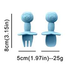 9-Piece Baby Silicone Feeding Set – Divided Plate, Soft Spoon & Fork, Bib | Non-Slip & Drop-Proof | Weaning Essentials | Dishwasher Friendly | Daily Use - Multicolor - View 8