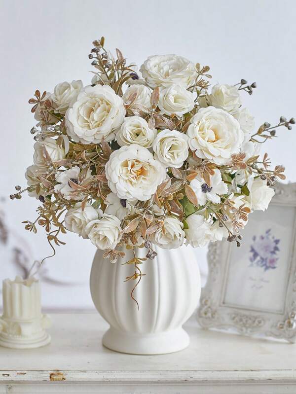 1 Bunch Artificial Flowers Fake Peony Flowers Bouquet Silk Peony Rose Daisy Flowers Bulk For Home Wedding Party Decor Table Centerpieces