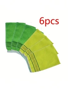 Toalha de banho dupla face com 6 peças, camada única, toalha de banho de hotel, sauna, banho, luva de banho, esfoliação, lama e cinzas, toalha de banho doméstica, luva e toalha de banho esfoliantes, massagem e esfoliação corporal, acessórios de banho esfoliantes, luva de banho esfoliante com conjunto de toalhas de banho combinando - luva esfoliante corporal macia para massagem e cuidados pessoais, acessórios de banho