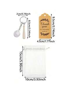 18pcs/9pcs Baseball & Softball Keychain Gift Set, Includes 3pcs Keychains, 3pcs Thank You Cards, 3pcs Organza Bags, Sports Team Keychains, Mini Baseball Softball Keychains, Craft Bag Charms, Suitable For Team Gathering, Birthday Party, Appreciation, Sports Themed Party Favors, Sports Souvenir Gifts