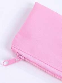 1pc Beautiful Pencil Bag, Creative Bow Embroidery Pattern , Simple And Stylish Pencil Case Desktop Finishing Essentials, Back-To-School Must-Have Stationery