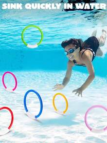 4pcs- Pool Diving Rings, Colorful Underwater Training Sinking Throw Diving Rings, Pool Diving Rings Suitable For Underwater Training, Summer Swimming Water Games Gift (Diving Rings) Swimming Breath Holding Exercise Tools - Multicolor - View 5