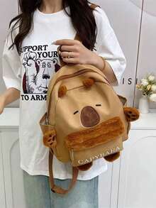 Capybara Water Piggy Backpack Super Cute Girl's Outdoor Backpack - Brown - View 4