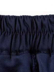 青少年女孩裙子弹力腰网球裙短款休闲百褶溜冰裙制服裙海军蓝适合日常穿着休闲场合尺码 6-14 岁 - 藏蓝色 - 查看 8