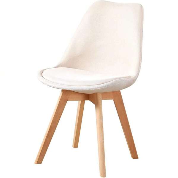 Probasto Dining Chair, Eames Chair, Seat With Cushion, Natural Wood Legs, Eames Chair, Tulip Chair, Stylish, Nordic, Chair, Upholstered [1 Chair]