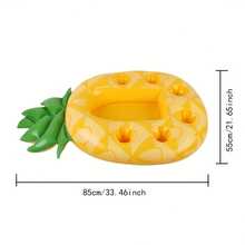 1 pieza Posavasos inflable, Soporte inflable para bebidas con diseño de piña, Hecho de material de PVC, Para fiestas de piscina en verano, Piscina, Cubo de hielo inflable - Multicolor - Ver 9