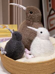 Weiches Kiwi Plüschtier - lebensechte Kiwi Stoffpuppe - weich, flauschig, süße Tierfigur, erhältlich in Kaffee/Grau/Weiß - perfektes Geschenk für Jugendliche und Erwachsene (20cm/7.8inch)