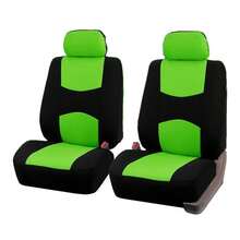 2 件前排汽车座椅套，适用于小型/中型车辆，涤纶面料，2 毫米泡沫垫，薄型设计