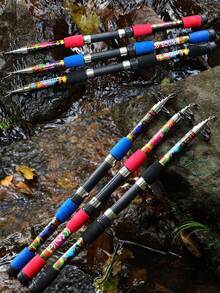 SOUGAYILANG 1Pc Lightweight Telescopic Fishing Rod,5-Section Tricolor Fishing Pole With Strong Resilience-Fiberglass Material,Sensitive And Ideal For Beginner Anglers - Multicolor - View 11