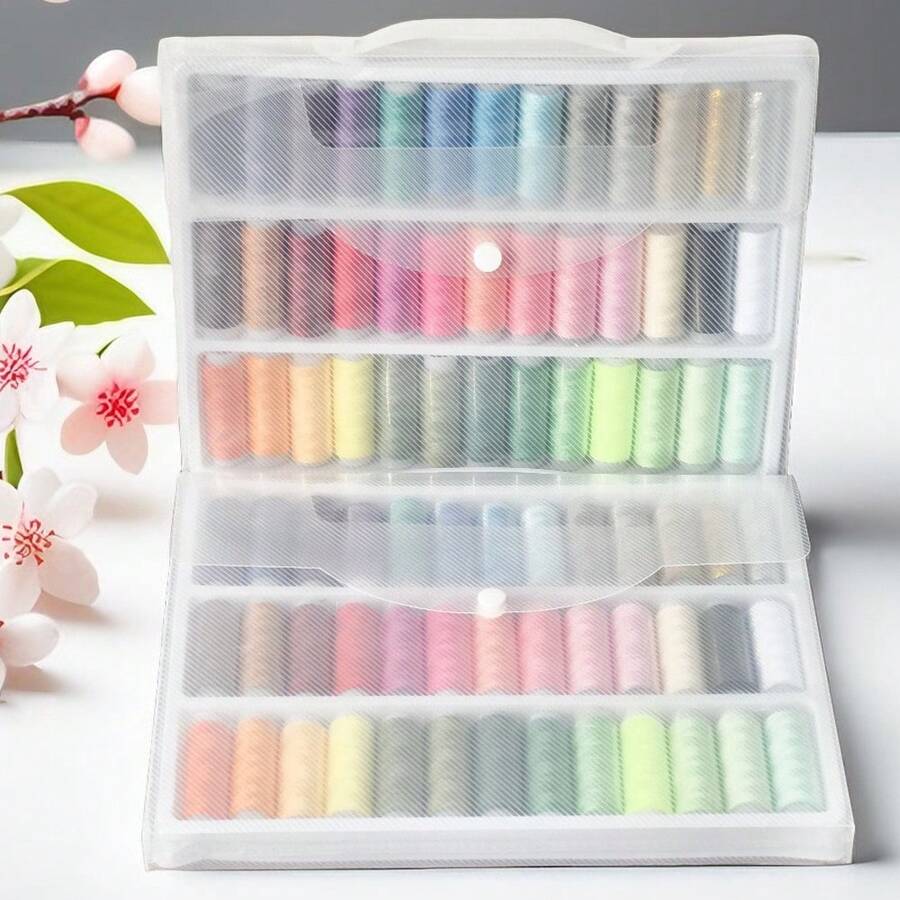 Set de 39 colores, 200 yardas de Hilo de coser de poliéster, 402 Juego de hilos de coser multifuncionales premium para el hogar - Multicolor - Ver 1