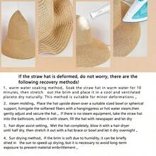 1pc Floral Design Casual Hat For Spring/Summer, Korean Style, Suitable For Beach, Outdoor, Photo Taking, Outfit Matching, Foldable And Convenient To Store, Please Check Hat Instructions After Receiving - White - View 6