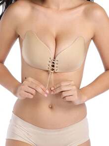 VKME 1PC Silicone Adhesive Wings Pulling Rope Chest Patch Invisible Bra - Apricot - View 2