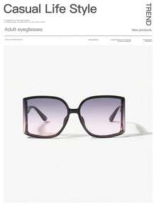 1 pieza Gafas de mujer de montura cuadrada curva de moda en color blanco para salidas, regalos de vacaciones y festivales de música