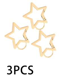 1/2 pièces Mousqueton en alliage de zinc en forme d'étoile, boucle à ressort, boucle de connexion décorative, pour porte-clés, boucle de décoration de sac à dos, pendentif etc. usage quotidien, très convient pour les étudiants, travailleurs et adolescents