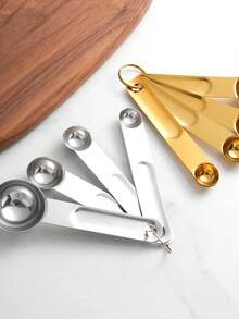 4pcs/8pcs Stainless Steel Measuring Cups And Spoons Set, Coffee Spice Hotel Baking Kitchen Small Tools Measurer - Multicolor - View 5