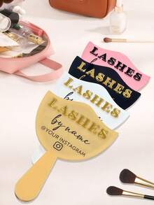 Personalized Eyelash Technician Mirror Props, Custom 3d Handheld Mirror Social Media Props, Eyelash Extension Facial Paddles, Personalized Eyelash Room Decoration, Custom Eyelash Technician Props, Personalized Beauty Salon Decoration, Personalized Social Media Props, Custom Ins Photo Props, Custom Eyebrow Technician Props, Custom Salon Signage, Custom Logo Mirror - Multicolor - View 4