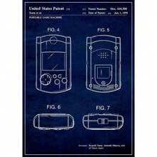 1 peça/3 peças pôsteres de artes de parede, projeto de controle de jogo vintage, patente, pôster de jogo legal, pintura em tela, arte de parede, adequada para sala de estar, decoração de sala de jogos familiar, sem moldura/emoldurada