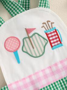 0-18M Lovely Baby Girls Boys Cute Romper Ruffles Sleeveless Golf Embroidery Plaid Print Jumpsuits For Casual Daily - 綠色 - 查看 7
