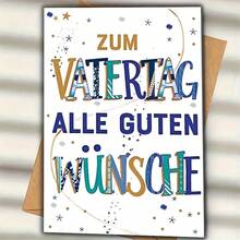 1pc Funny German Father's Day Card, Creative Pattern Greeting Card, Best Gift For Dad - Multicolor - View 9