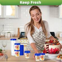 10pcs 4oz Plastic Containers With Screw Lids, Leakproof Condiment Cups, Reusable & Stackable Dipping Sauce Pots For Snacks, Sauces, Jams, Made Of PP Material, 7.37cm Height, - Multicolor - View 6