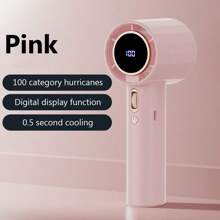100-Speed Adjustable Small Fan With 1800mAh Battery, High-Speed Outdoor Portable Desk Mini Handheld Fan