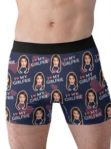 Custom Boxers For Him – Personalized Boxers For Boyfriend, Father, Husband – Unique And Funny Underwear Gifts For Christmas, Birthday, Valentine's Day, Anniversary, Or Holiday – Cute, Adorable, Novelty Custom Boxer Shorts For Men
