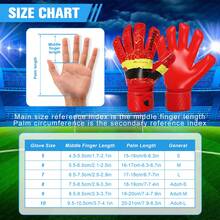 قفازات حارس المرمى لكرة القدم للشباب والكبار مع قبضة قوية وحماية الأصابع وطبقات من اللاتكس 4+3 ملم لتوفير حماية ممتازة لمنع الإصابات - متعدد الألوان - مشاهدة 3