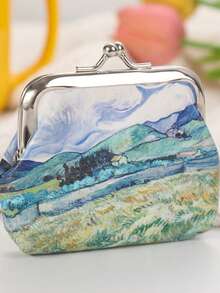 1PC Oil Painting Custom Monogrammed Coin Purse Buckle Personalized Card Case Wedding Holiday Party Favors For Women Wallet Mini Wallet Purse Wallet Coin Wallet - Multicolor - View 9