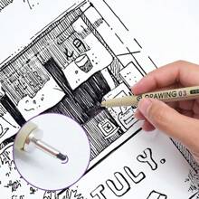 Set de 6 bolígrafos de punta fina negros en miniatura, bolígrafos de múltiples tamaños de línea para dibujos, ilustraciones, bocetos, animación, de vuelta a la escuela
