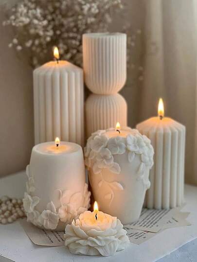 Nordic Style Rattan Flower Candle, Niche High-End White Candle Home Fragrance Decor, Suitable For Wedding/Souvenir/Party/Banquet/Birthday Gift/Birthday Party/Dinner/Romantic/Girlfriend/Best Friend/Picnic/Outdoor/Balcony/Bedroom/Living Room/Dining Room/Coffee Table/Entrance/Desk/Bathroom/Bedside