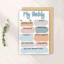 1PC Funny Dad's Card For Birthday, Dad Birthday Card From Daughter Son, My Daddy Q&A Greeting Card Gift, DIY Fill In The Blanks Daddy Card