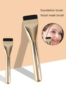 1pc New Ultra-Thin Straight Line Flat Top Foundation/Mask Brush, Makeup Artist Essential Tool, Invisible Seamless, Travel-Friendly