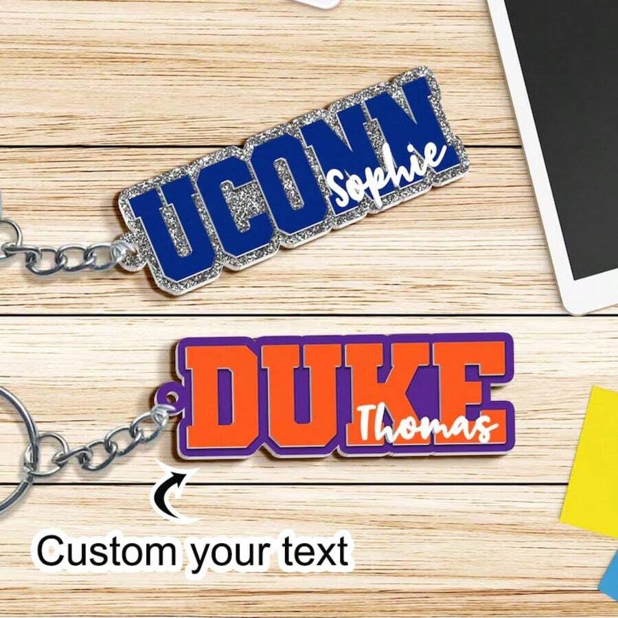 Custom Personalized College Keychain With Name - Acrylic Keychains For Grads, Students, & Teachers,Personalized College Gift, Personalized College Name Tag,Personalized College Keychain, Personalized University Keychain High School Backpack